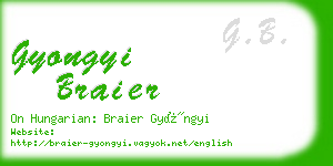 gyongyi braier business card